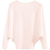 Nantdog Warm Cashmere Sweaters for Women Lightweight Oversized Boat Neck Tops Batwing Sleeve Dolman Ribbed Knitted Pullover