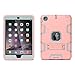 ULAK iPad Mini Case,iPad Mini 2 Case,iPad Mini 3 Case,iPad Mini Retina Case, Three Layer Protective Case for iPad Mini,iPad Mini 2,iPad Mini 3 with Kickstand (Pink/Gray)