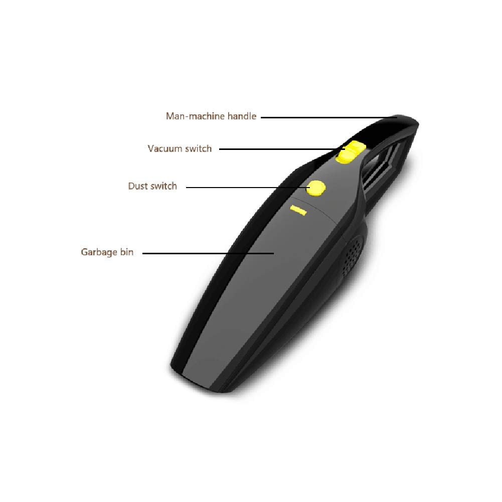 Handle Cordless Wireless Vacuum cleaner, 12V 120W 3.7KPa Portable Rechargeable Vehicle-mounted Vacuum Cleaner with Cyclonic Motor Strong Suction,Wet Dry Amphibious Mini Dust Collector with 2200mah Battery