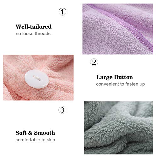 3er Pack Haarwaschset 2 Haartuchwickel Hohe Wasseraufnahmefähigkeit & Shampoo-Kamm für Mädchen & Frauen Langes dickes lockiges Haar