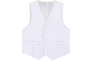 Zoushen Boys Formal Suit Vest Solid Vest for Toddler Kids Formal Wedding Outfit