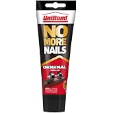 UniBond No More Nails Original, Heavy-Duty Mounting Adhesive, No Nails Strong Glue for Wood, Ceramic, Metal &amp; More, White Instant Grab Adhesive, 1 x 234g Tube