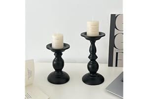 Pillar Candle Holders,Vintage Candle Holder for Table Centrepiece & Fireplace Decor,Decorative Antique Candle Stand for Dinin
