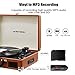 Musitrend Bluetooth Record Player Portable Suitcase Turntable with Built-in Speakers, USB/SD Recorder, Rechargable Battery, Headphone Jack, RCA line Out, Brownthumb 3