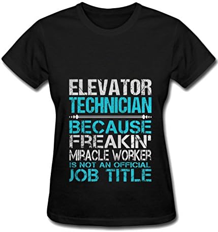 Orchard Plazza Women's Elevator Technician particular tee shirt black