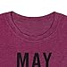 May Contain Wine T Shirt Alcohol Shirts Womens Letter Print Tops Funny Drinking Shirt Casual Short Sleeve Graphic Tees Top (Burgundy, L)