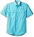 IZOD Men's Saltwater Easy Care Fishing Short Sleeve Shirt, Blue Radience, X-Large