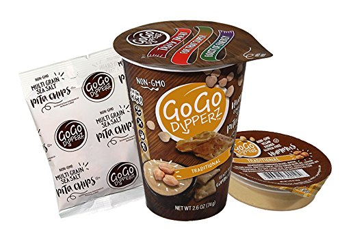 GoGo Dipperz Healthy On-the-Go Traditional Hummus and Multi-Grain Sea Salt Pita Chips - 2.6 oz Combo Packs (Case of 6) - Thumbnail 4