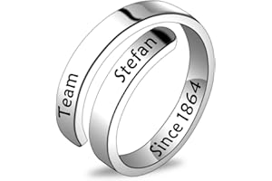 WKXZMTR Vampire Inspired Jewelry Vampire Rings Vampire Fans Gift Team Damon Since 1864 Rings Damon Stefan Salvatore Gift for TV Fans