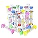 Kicko Assorted Tooth Hourglass Toothbrushing Timer- 72 pieces of 2-minute Sand Timekeeper for Kids- Best for Dental Cleaning Kit, Office - Proper Toothbrush Trainer at Home or School