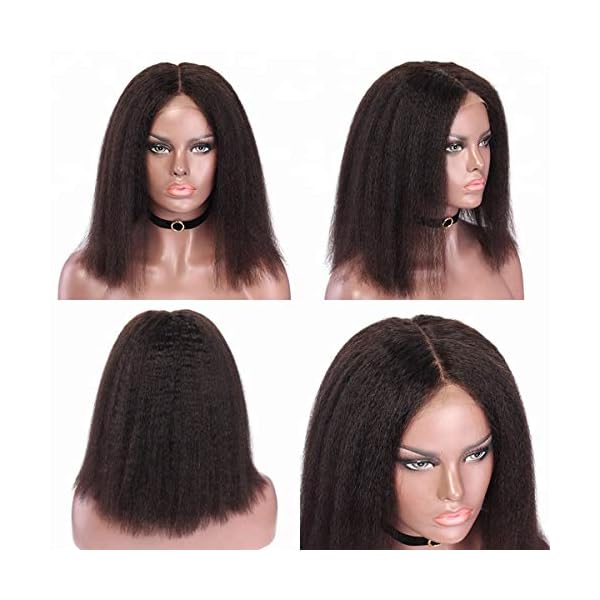 13x4 Lace Front Wigs for Black Women Yaki Straight Short Bob