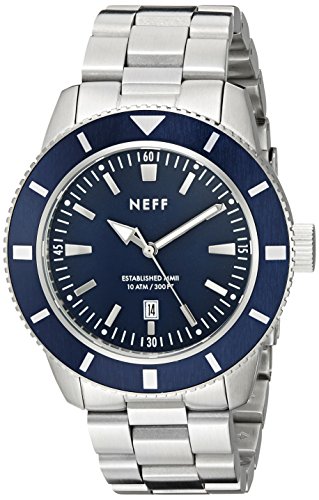 Neff Men's NF0233SLBL Pretender Analog Display Japanese Quartz Silver Watch