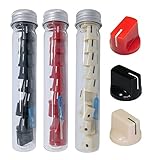 30 pcs Pointer Knob Assortment 10 Black 10 Cream White 10 Red, for guitar effect pedal and amps 1/4 shaft