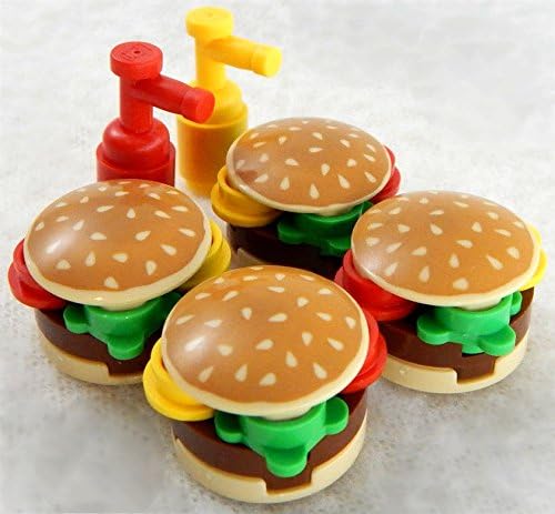 Lego Burgers Hamburger Ketchup Mustard Minifigure Figure Mcdonalds Kids Toys Lunch Play Food