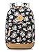 Leaper Girls Cute Backpack for School Laptop Backpack Canvas Travel Backpack for Women Kids Backpack College Kawaii Bookbag School Bags Casual Black