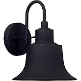 Capital Lighting 926311BK Brock Metal Shade Outdoor Wall Sconce, 1-Light 100 Watt, 12" H x 9" W, Black