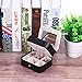 JL LELADY JEWELRY Small Travel Jewelry, Portable PU Leather Jewellery Case Two Layer Ring Box Earring Necklace Holder for Women Girls (Black)