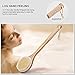 Pretty See Bath Body Brush Boar Bristles Exfoliating Body Massager with Long Wooden Handle for Dry Brushing and Shower