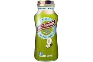 Taste Nirvana Real Coconut Water, Coco Pulp with Tender Coconut Bits, 9.5 Oz, Pack of 12
