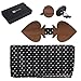 b.m.c 808 Ave Wooden Bowtie Colors Wood Adjustable Matching Pocket Square Cufflink Set