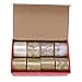 Sattiyrch Christmas Ribbon,Assorted Wired Organza Swirl Sheer Glitter Tulle Crafts Gift Wrapping Ribbon Xmas Design Decorations,48 Yards (8 Roll x 6 yard) by 2.5 inch,Gold