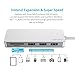 USB C Hub, EQUIPD 5 IN 1 Aluminum Type C Adapter with 3 USB 3.0 Ports SD/SDHC/microSD Card Reader for New Macbook/Pro 13” 15 2015/2016/2017/Google Chromebook and more Type C Devices – Silver