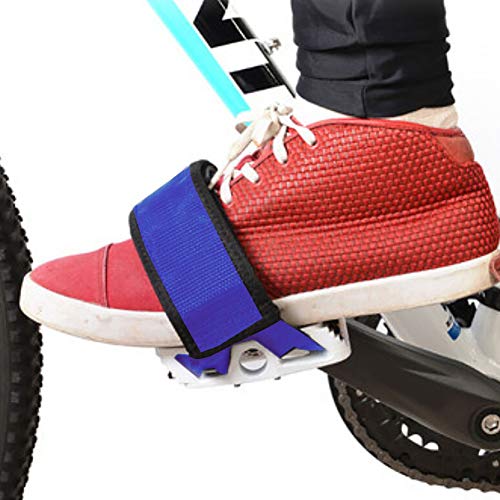 Ueasy Foot Pedal Straps, Bike Pedal Straps Pedal Toe Clips Straps Tape for Fixed Gear Mountain Bike Beginner (Blue - One Pair)