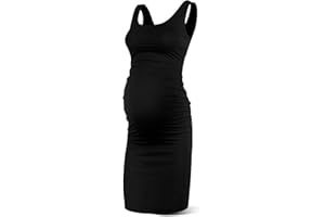 Rnxrbb S-2XL Women Summer Sleeveless Maternity Dress Pregnancy Tank Scoop Neck Mama Clothes Casual Bodycon Clothing