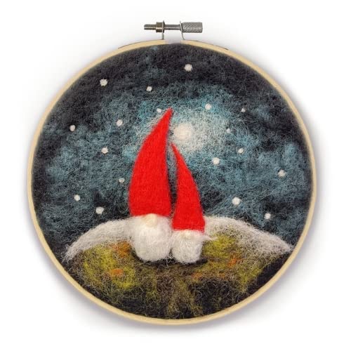 Nordic Gnomes in a Hoop Needle Felting Kit