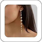 Vacaonio Long Gold Ball Dangle Earrings Polished Beaded Ball Earrings Metal Bead Ball Drop Earrings Round Ball Tassel Earrings Exaggerated Long Earrings Jewelry for Women