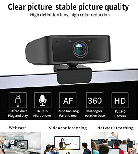 Webcam with Microphone1080P Full HD KKUYI for Video Live Streaming, USB 2.0 Desktop Laptop Computer Web Camera with Auto Light Correction, for Windows Mac OS, Conference, Gaming, Online Classes
