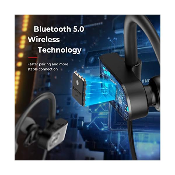 Mpow-Flame2-Bluetooth-Headphones-13-Hr-Playtime-Bluetooth-50-Wireless-Earbuds-IPX7-Waterproof-Wireless-Sport-Earphones-wCVC-60-Noise-Cancelling-Mic-Ergonomic-Ear-Hooks-for-Running-Workout Mpow Flame2 Bluetooth Headphones 13-Hr Playtime, Bluetooth 5.0 Wireless Earbuds, IPX7 Waterproof Wireless Sport…