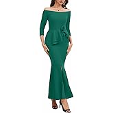 Evening Gowns for Women Formal Off Shoulder Wedding Guest Party Dress Elegant Short Sleeve Split Long Cocktail Dresses