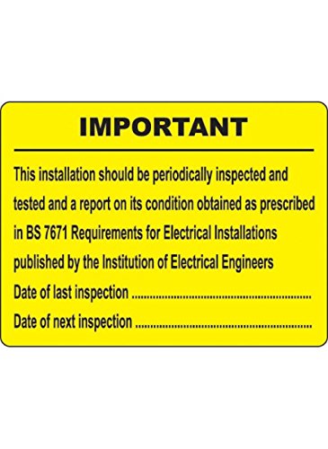 Caledonia Signs 59584 Periodic Inspection Labels, 100 mm x 75 mm (Pack of 100)