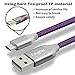 Fasgear Micro USB Cable 10ft, 3 Pack Fast Charging Nylon Braided Android Charger USB 2.0 High Speed Data Sync Compatible for Galaxy S7, Tablets, Cameras and Micro USB Devices (Purple,Orange,Green)