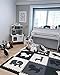 SoftTiles Kids Foam Play Mat - Safari Animals Theme- Nontoxic Puzzle Play Mats for Children's Playrooms or Baby Nursery- Large Floor Tiles for Crawling- Size 6.5 x 6.5 ft (Black, Gray, White) SCSAFBGW