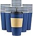 Glowcoast Disposable Coffee Cups With Lids - 20 oz To Go Coffee Cup (80 Pack). Large Travel Cups Hold Shape With Hot and Cold Drinks, No Leaks! Paper Cups with Insulated Sleeves Protect Fingers!