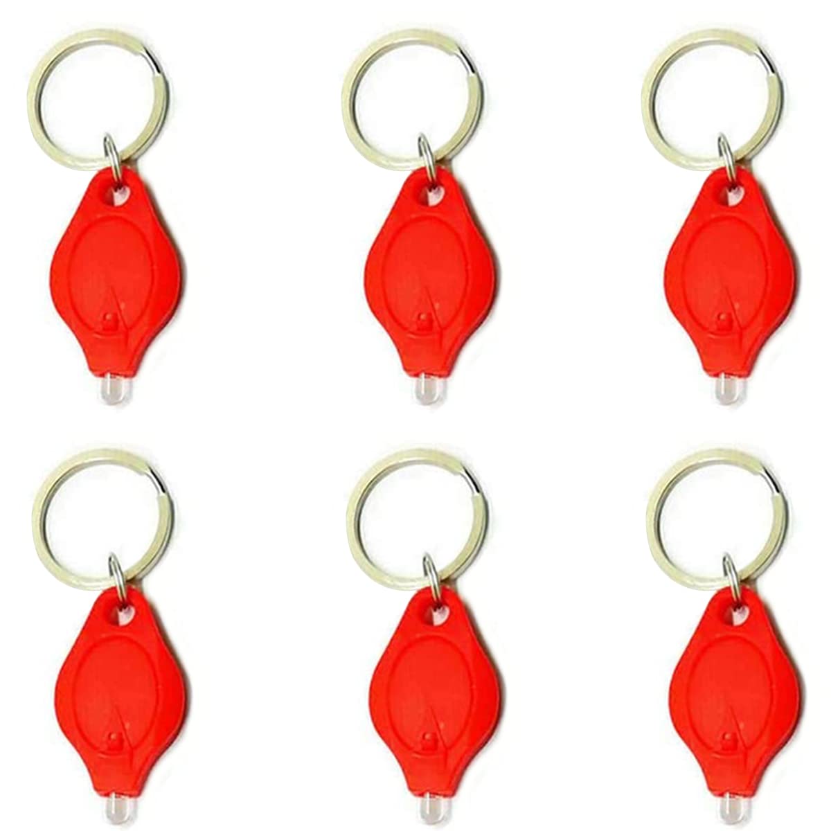 MACHSWON 6PCS Mini Keychain Torches Flashlight UV Money Checker Key-Chain LED Money Detector Light Key Ring Light Torch Red