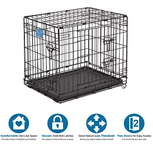 Life Stages LS1624DD Double Door Folding Crate for Small Dogs(11