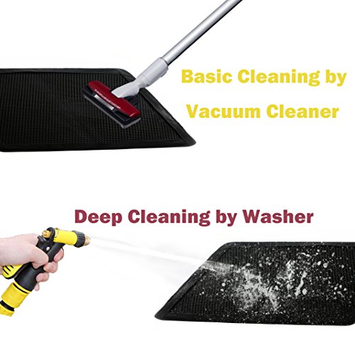 Cat Litter Trapper Catcher Mat, Cat supplies, Kitten Litter Box Purr Pad, Kitty Trash Can Trap, Large Cats Mats, Cat Spot litter Matt, Double Layer & Black Hole / Waterproof & Ventifresh, 31" X 24"