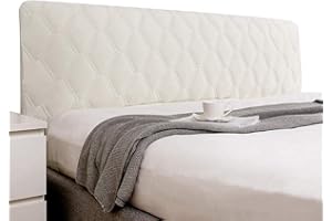 HOME MEIRONG Thicken Quilted Headboard Cover Super Soft Comfotable Short Plush Bed Head Slipcover for Full Size Bed Washable Anti-Dirty Headboard Protector (Color : Beige, Size : 100cm(39"))