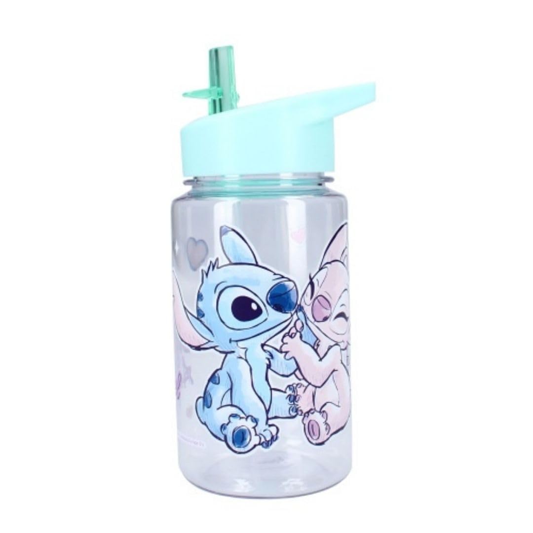 My sweety pop - Plastic Water Bottle - Stitch - Kids - Nursery, Kindergarten, School, Holiday, Meal - 12cm - Girl - 450ml - Hydration - Gift Idea