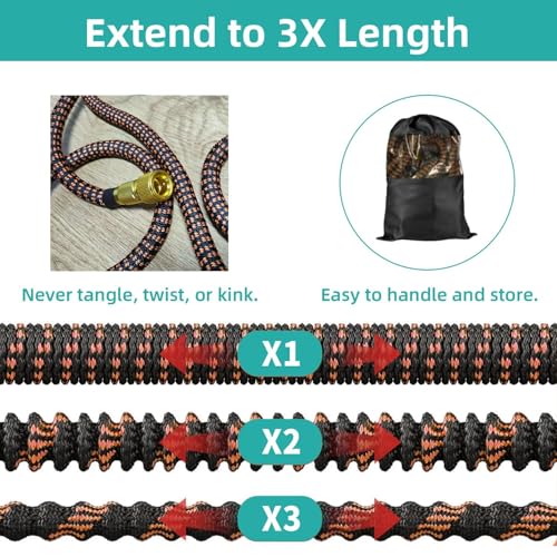 150ft Expandable Garden Hose Pipe Garden Hose Flexible Hose with Nozzles 10 Function Metal Interface Leakproof No Tangle Wear Resistant Garden Hose for Car Wash