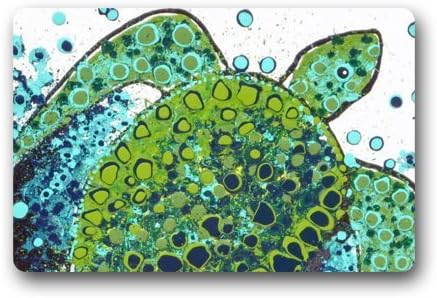 Heymat Cute Sea Turtle Painting Theme Decorative Floor Mats Non-Slip Rubber Doormats Inch 23.6 x 15.7 Inches