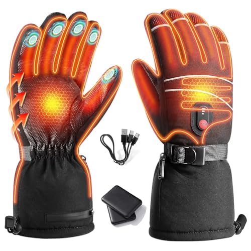 Photo 1 of Heated Gloves, 5000mAh Rechargeable Battery, 3 Heating Levels, Waterproof Touchscreen, Men Women, Ski Hunting Fishing Cycling