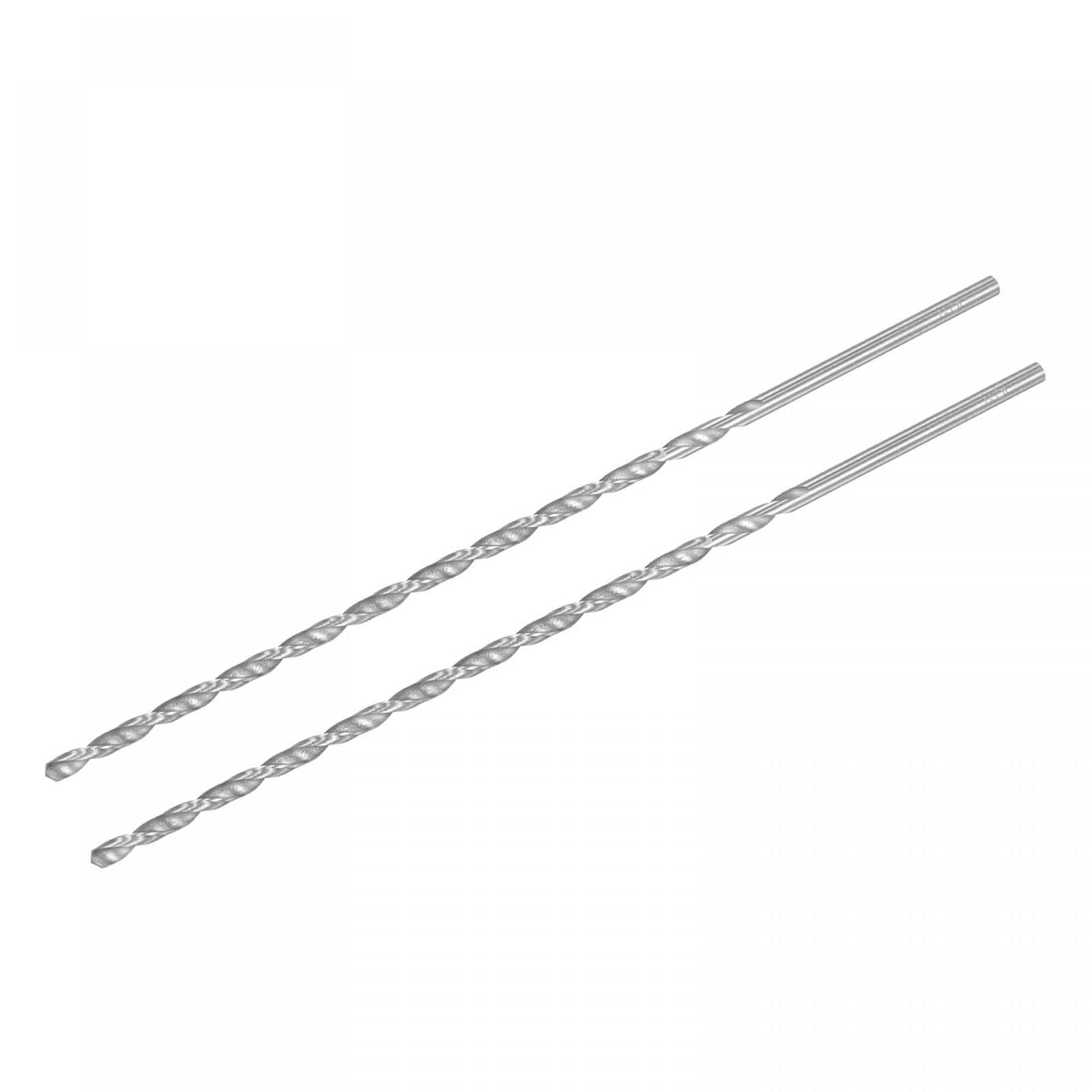 TA-VIGOR 2Pcs 4.5mm Extra Long Twist Drill Bits, 250mm Length High-Speed Steel HSS Straight Shank Spiral Drill Bits for Wood Metal Aluminum Plastic