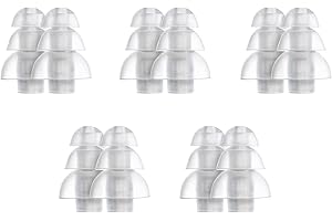 Etymotic Triple Flange Silicone Eartips, Clear - 10 Pack - Large Fit