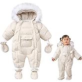 XIFAMNIY Baby Winter Snowsuit Coat Romper Outwear Hooded Footie Toddler…