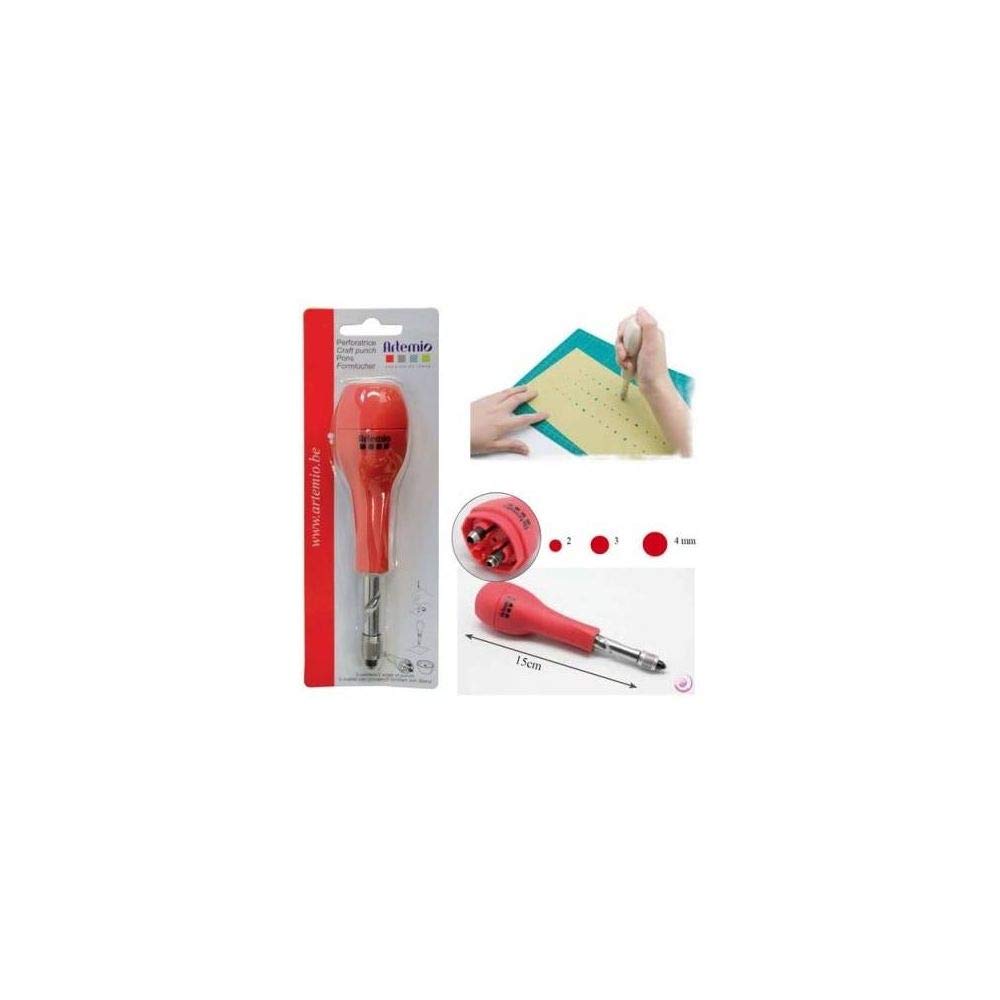 Artemio 3 and 2 mm Punch 3 Points 4, Red