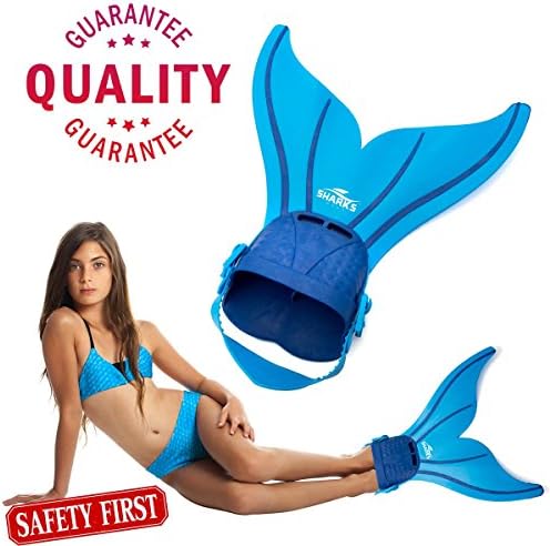 Sharks Wear Mermaid mono-fin for children with adjustable strap. (Blue)